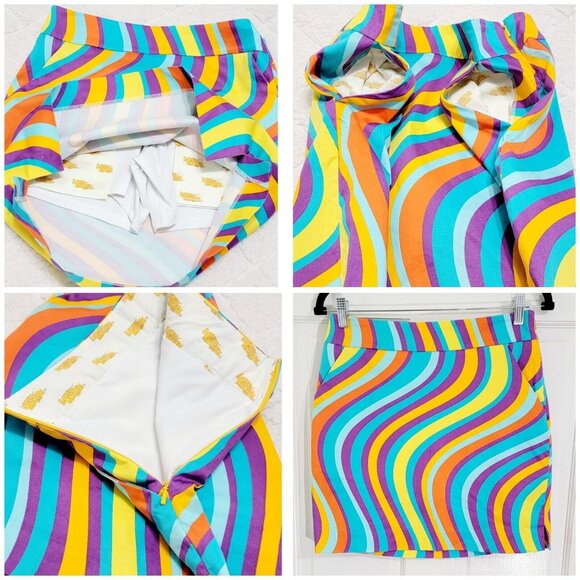 Loudmouth Womens Multicolor Wavy Striped Golf Tennis Skort Lined Size 4 - Picture 4 of 8